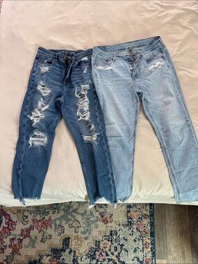 American Eagle Outfitters Boyfriend Jeans - Dark Blue & Light Blue